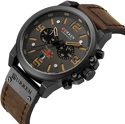 $22.49 • Buy CURREN Military Men's Watch Sport Chronograph Leather Infantry Reloj Para Hombre