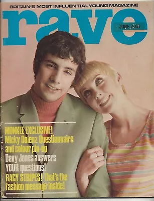 Rave June 1967 ~ Cat Stevens (cvr)/monkees/hendrix/pink Floyd/fans/ Dolly Birds • $14.99