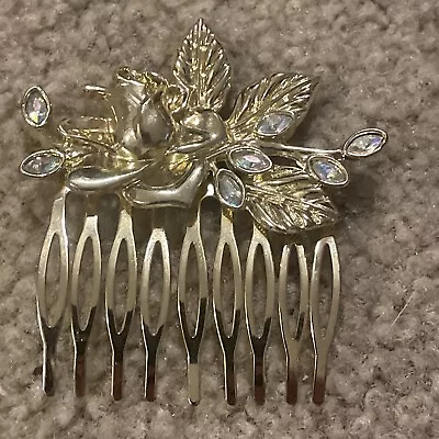 Disney Vintage # Faux Diamond Rose Bridal Hair Comb Rare Find • $19.99