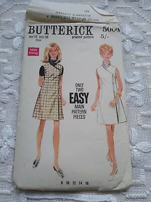 £6 • Buy Vntg Dressmaking Sewing Pattern Butterick 5000 One Piece Pinafore Or Dress 1960s