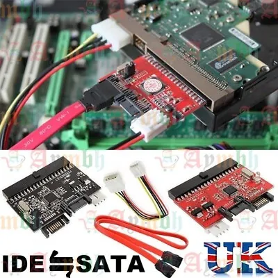 £6.99 • Buy IDE 100/133 HDD CD DVD TO SATA Converter Adapter, SATA CABLE AND POWER CONNECTOR