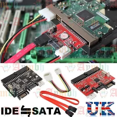 IDE 100/133 HDD CD DVD TO SATA Converter Adapter SATA CABLE AND POWER CONNECTOR • £8.39