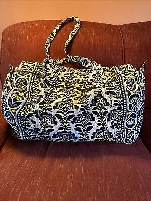 Vera Bradley Extra Large Traveler Duffel Bag 22” Black Yellow • $30