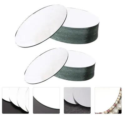  20 Pcs Craft Tiles Round Mirror Oval For Framing Glass Heart-shaped • £10.55