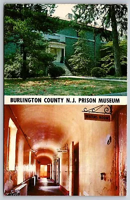 Mount Holly NJ Chrome Dual View Postcard Burlington County Prison Museum  • $6.99