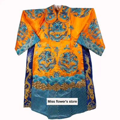 Chinese Qing Dynasty Emperors Formal Dress Embroidery Dragon Pythons Design • $119