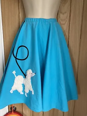 80s Does 50s Vintage Full Circle Poodle Dog Skirt Size 4-6 Beautiful! • £12.99