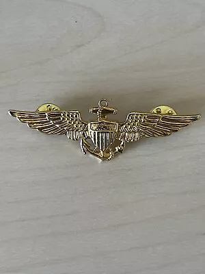 VTG 60s US Navy Aviator Pilot Wings Full Size 2 3/4” Unmarked Gold Tone • $79