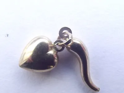 £29.99 • Buy 9ct Gold Heart And Horn Of Plenty Charm