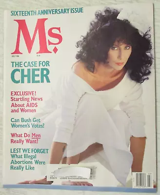 Ms. Magazine July 1988 The Case For Cher Sixteenth Anniversary Women's Feminism • $24.95