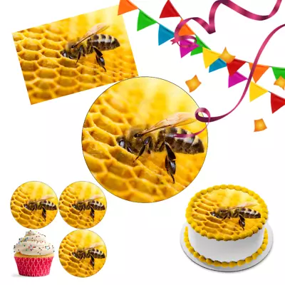 Bee Hive Animal Cake Topper Party Decoration Edible Birthday Gift Celebration • £5.49