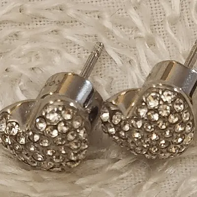 Michael Kors Earrings Hearts Silver Pave Stud • $62