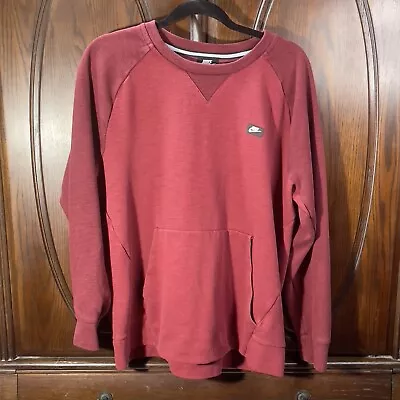 Nike Mens Sweatshirt Size L Maroon Long Sleeve Crew Neck Logo Patch Pockets • $24.99