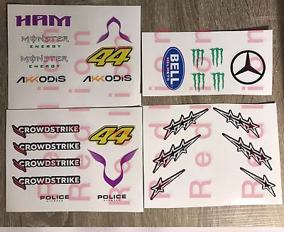 Lewis Hamilton Helmet Stickers Printed Vinyl And Laminated 27 Stickers • £17