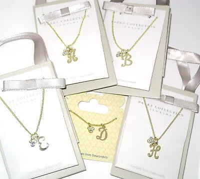 Disney Park Mickey Mouse 18  Initial Necklace✿ Made With Crystals From Swarovski • $13.95