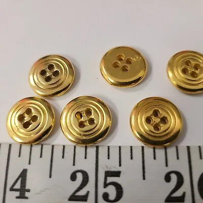 Vintage Buttons Set Of 6 Brass Gold Metal Tuz3167 Last! • $10