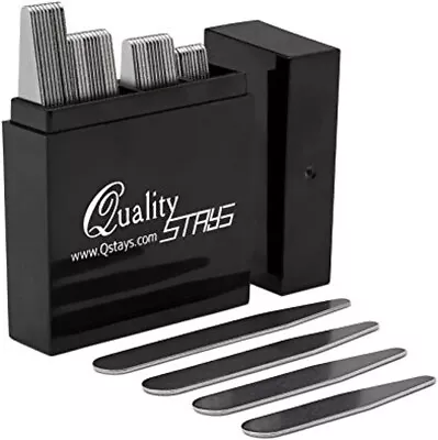 44 Metal Collar Stays 4 Sizes In Box For Men Non Magnetic 2.2 2.5 2.35 2.75 • $14.38