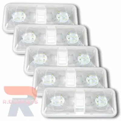 5 NEW RV LED 12v CEILING FIXTURE DOUBLE DOME LIGHT FOR CAMPER TRAILER RV MARINE • $37.99