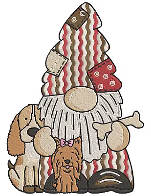 GNOME WITH DOG 06 Embroidery Machine Design Pattern PES JEF HUS DST  • $3.95