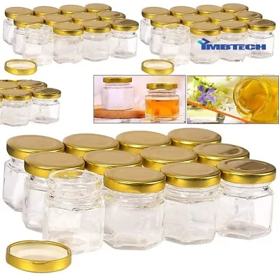 £9.99 • Buy 30PCS 45ml Glass Jars Spice Herb Jam Bottles Mason Top Airtight Mini Bottles Jar