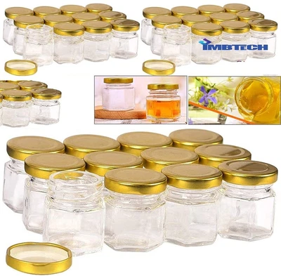 £9.99 • Buy 30PCS 45ml Glass Jars Spice Herb Jam Bottles Mason Top Airtight Mini Bottles Jar