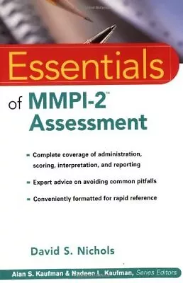 BY DAVID S. NICHOLS - ESSENTIALS OF MMPI-2 ASSESSMENT: 1ST *Excellent Condition* • $70.95