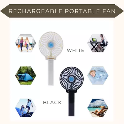 Fan Portable Rechargeable Mini Cooler Desk USB Cooling Folding Hand-held Fan • £3.45