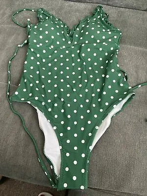 Zaful Green Polka Dot Swimsuit Size 8 • £20.38