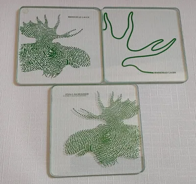 RARE Glass Moosehead Lager Coasters Green And Glass Moosehead Beer • $19.99