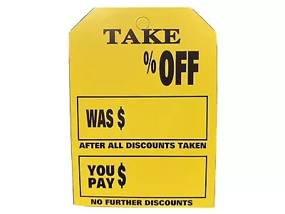 100 All Purpose Small Yellow Black Special Sale Unstrung Coupon Merchandise Tags • $9.99