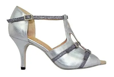 £26 • Buy Silver Latin 'Simona' Dance Shoe 3  Heel Uk Size 3 *Salsa*Ceroc*Ballroom*