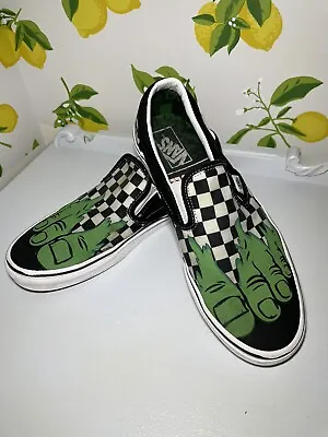 Vans Marvel Hulk Toes Checkerboard Slip On Shoes Size Men9  Women 10.5 • $33.77