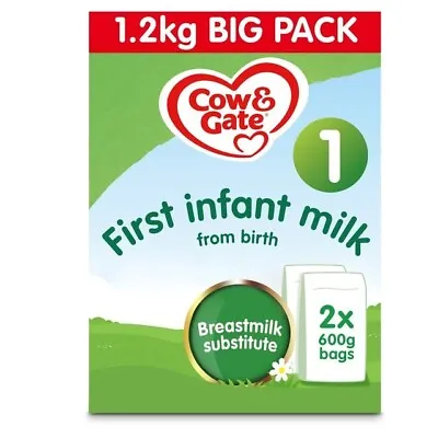 Cow & Gate First Powder Milk Maxi Pack 2 X 600g • £25.09