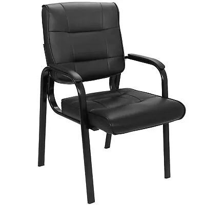 Office Guest Chair Leather Executive Reception Wating Room Chair W/ Metal Frame • $52.58