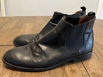 Frye Chelsea Black Leather Slip On Chukka Stretch Ankle Boots Men’s Size 9.5 • $70