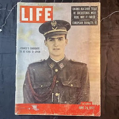Vintage Life Magazine June 24 1957 Franco’s ￼Candidate To Be King Of Spain • $14.99