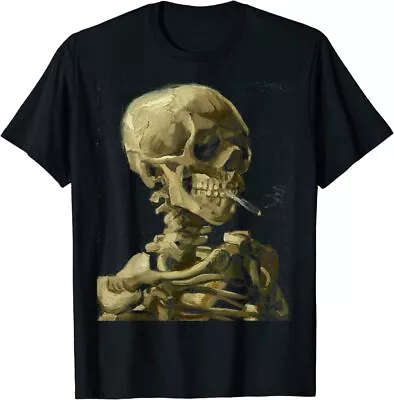 NWT Vincent Van Gogh Skull With Cigarette Skeleton  Retro Vintage Unisex T-Shirt • $18.99