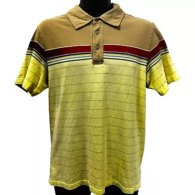 Vintage 80s OCEAN PACIFIC OP RAINBOW STRIPED POLO SHIRT MEN’s SIZE M • $45