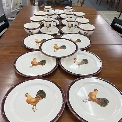 Set Of Vintage Rooster Plates/Bread Plates/Bowls/mugs - Creativetops. (T) • $300