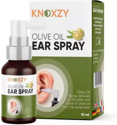 Knoxzy Wax Removal Natural Olive Oil Ear Spray For Ear Infections & Pain 10 Ml • £4.49