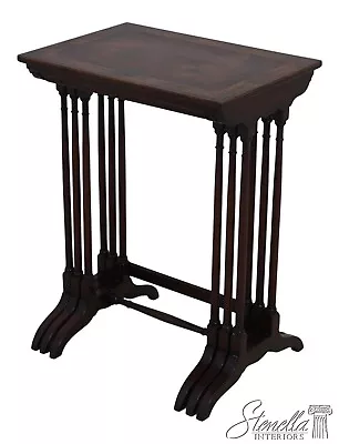 L63305EC: Inlaid Mahogany 3 Stack Federal Style Nesting Tables • $895