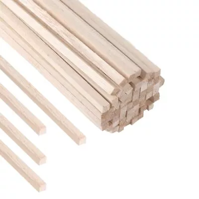 60-Pack 12” X 1/4” X 1/4” Square Wood Dowel Rods - Hardwood Square Sticks For... • $18.29