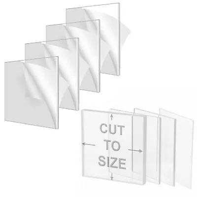 Clear Perspex Acrylic Sheet Panel Laser Plastic Extrude Material Various Size • £4.69