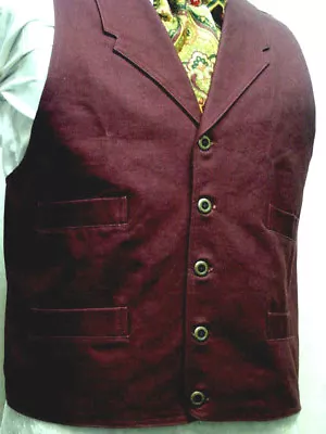 Frontier Classics Old West Victorian DISCONTINUED BURGUNDY Style Mens VEST  2X • $48