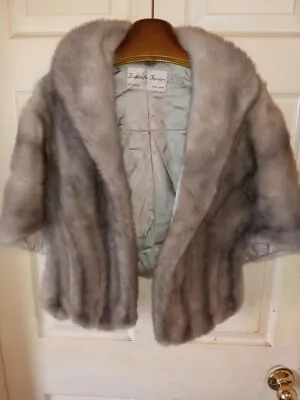 Grey Fox Fur Stole Zenthoefer Silk Inlay With Collar • $150