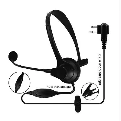 Refuelergy Overhead Headset W/ Mic PTT For Motorola With 2 Pin Connector • $14.98