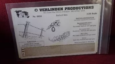 VERLINDEN PRODUCTIONS  1/35 SCALE No. 0051 BARBED WIRE WWII Model Diorama Fence • $19.99
