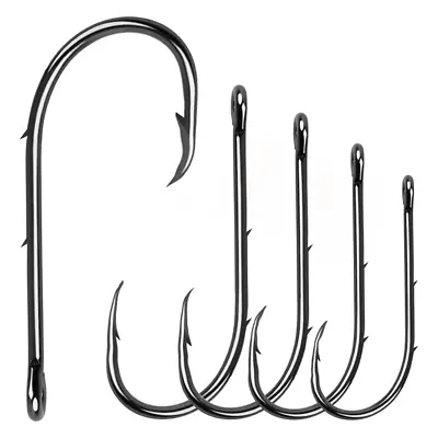 100pcs Long Shank Bait Holder Bait Fishing Hooks  With Bait Holder Barbs Jig • $30.37