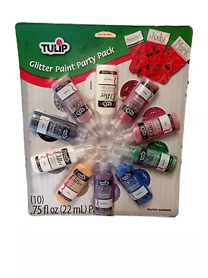 Tulip 3D Fabric Paints. 10 X 22ml Tube Pack. Glitter Finish.  Machine Washable. • £9.26