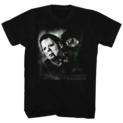  Halloween Movie T-Shirt Official Michael Myers Needle Cracked Logo Black Cotton • $29.99